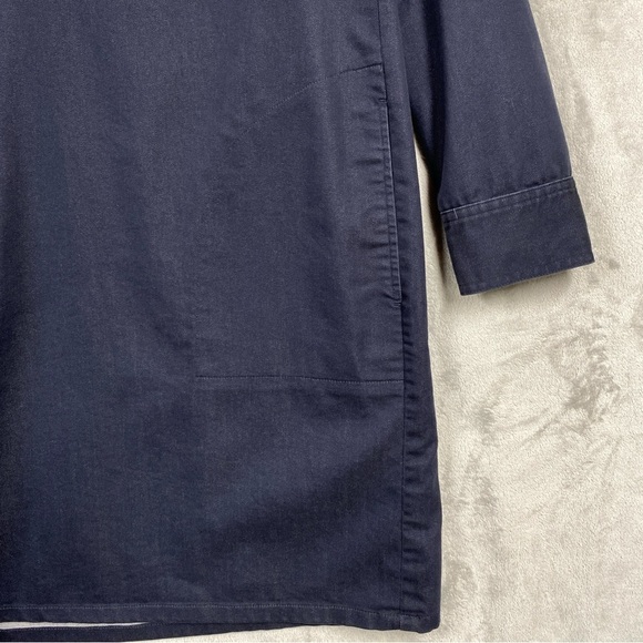 J. Jill Denim Stretch Shirt Dress Long Sleeve Size L Blue - Picture 3 of 8